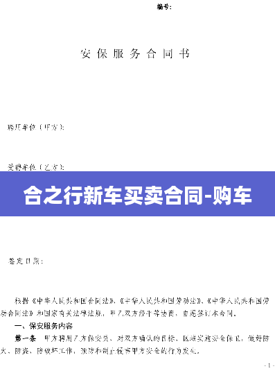 合之行新车买卖合同-购车