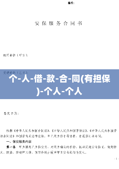 个-人-借-款-合-同(有担保)-个人-个人