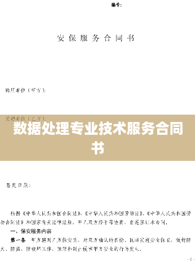 数据处理专业技术服务合同书
