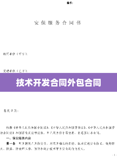 技术开发合同外包合同
