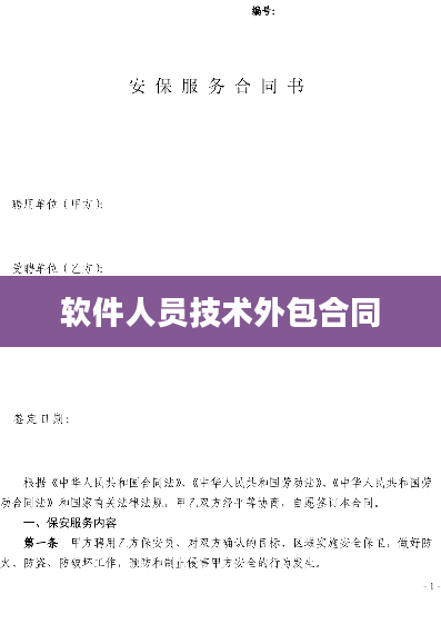 软件人员技术外包合同