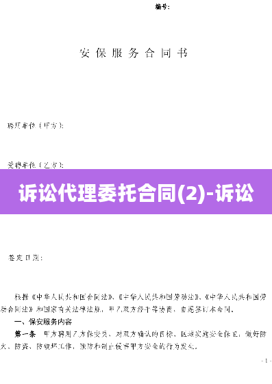 诉讼代理委托合同(2)-诉讼