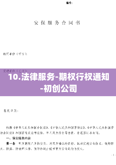 10.法律服务-期权行权通知-初创公司