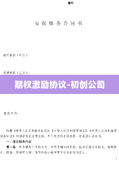 期权激励协议-初创公司