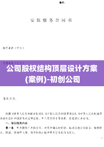 公司股权结构顶层设计方案(案例)-初创公司