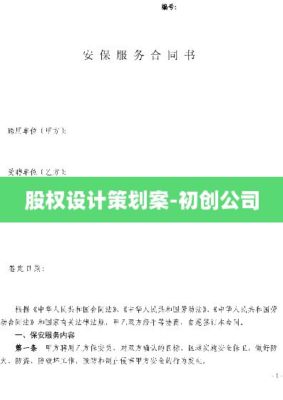 股权设计策划案-初创公司