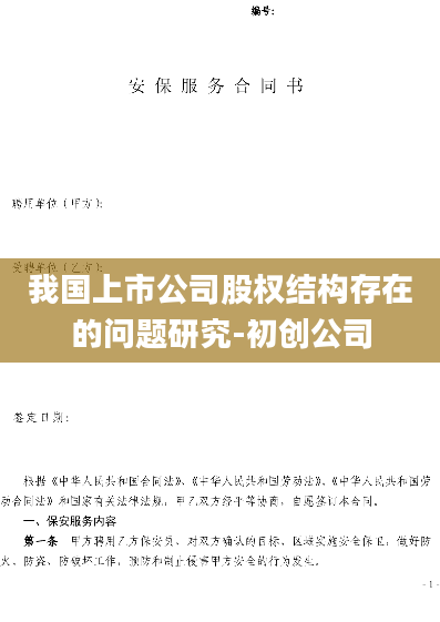 我国上市公司股权结构存在的问题研究-初创公司