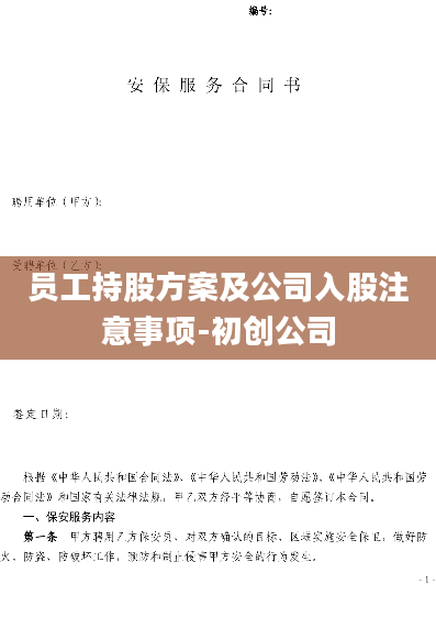 员工持股方案及公司入股注意事项-初创公司