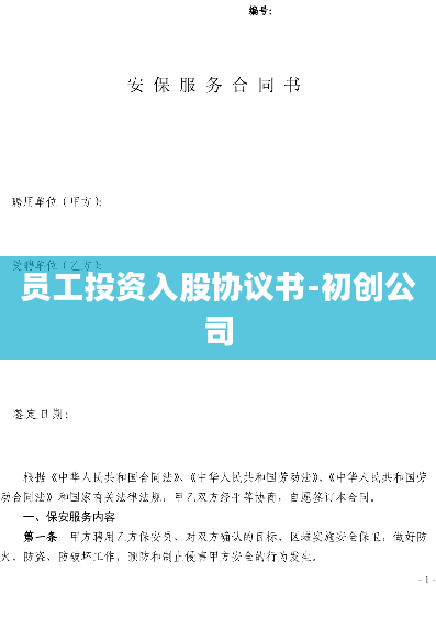 员工投资入股协议书-初创公司