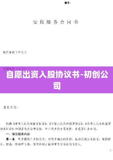 自愿出资入股协议书-初创公司
