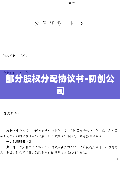部分股权分配协议书-初创公司