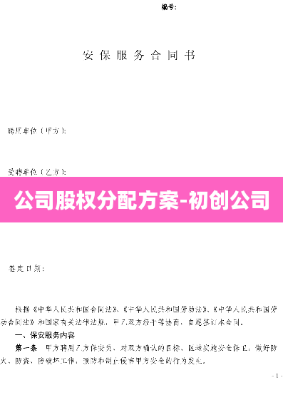 公司股权分配方案-初创公司