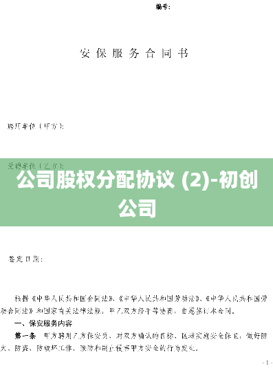 公司股权分配协议 (2)-初创公司