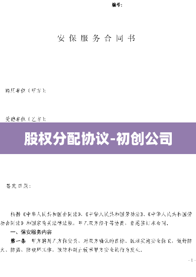 股权分配协议-初创公司