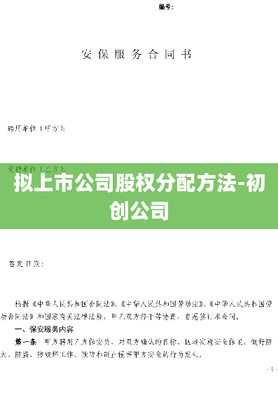 拟上市公司股权分配方法-初创公司