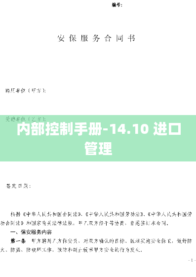内部控制手册-14.10 进口管理
