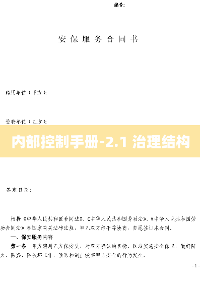 内部控制手册-2.1 治理结构