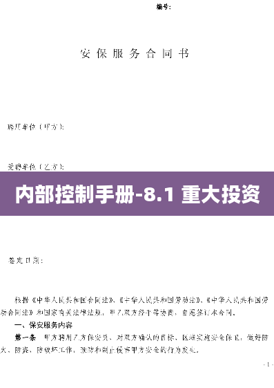 内部控制手册-8.1 重大投资