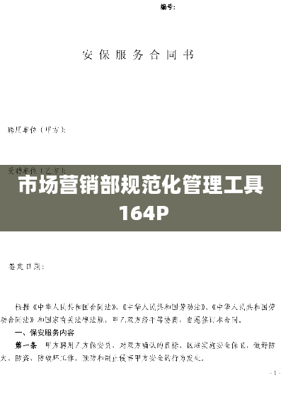 市场营销部规范化管理工具 164P